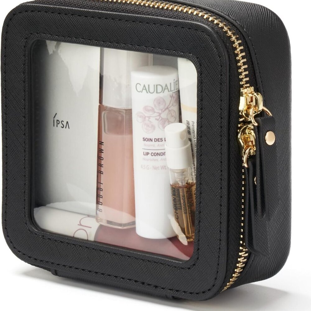 Clear Makeup Bag Travel Cosmetic Case Transparent Toiletry Bag with Zipper, Port